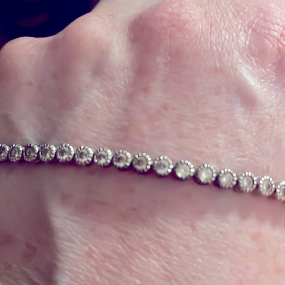 Sterling silver circle CZ bracelet